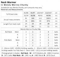 Knitting Pattern - Wendy 5964 - Merino Chunky - Neck Warmer